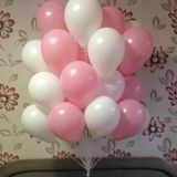 Deniz Party Store-MAKARON PEMBE BEYAZ Balon 12 İNÇ 10 Adet