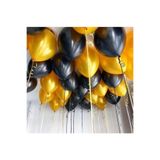 Deniz Party Store Metalik Balon 12 Inç 25 Adet Metalik Gold Pastel Siyah Set