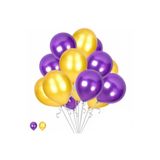 Deniz Party Store Metalik Balon 12 Inç 25 Adet Metalik Mor Ve Metalik Gold Set