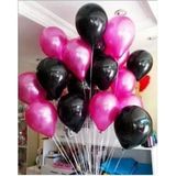 Deniz Party Store Metalik Fuşya Siyah Balon 12 Inç 10 Adet