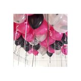 Deniz Party Store METALİK GRİ FUŞYA SİYAH Balon Set 15 Adet
