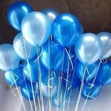 Deniz Party Store-METALİK KOYU MAVİ METALİK AÇIK MAVİ BALON 10 ADET