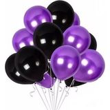 Deniz Party Store Metalik Mor Siyah Balon 12 Inç 10 Adet