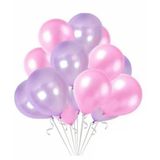 Deniz Party Store-METALİK PEMBE LİLA BALON 12 İNÇ 10 ADET