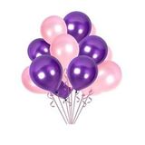 Deniz Party Store-METALİK PEMBE MOR BALON 10 ADET