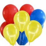 Deniz Party Store PAMUK PRENSES METALİK KIRMIZI SARI KOYU MAVİ Balon Set 15 Adet