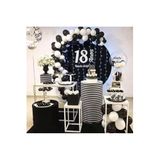 Deniz Party Store Pastel 30 Siyah 30 Beyaz Mini Zincir Balon Set