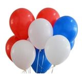Deniz Party Store PASTEL KIRMIZI KOYU MAVİ BEYAZ Balon Set 15 Adet