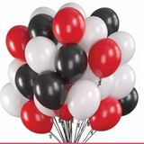 Deniz Party Store-PASTEL KIRMIZI SİYAH BEYAZ Balon Set 15 Adet