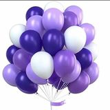 Deniz Party Store PASTEL MOR LİLA BEYAZ Balon Set 15 Adet