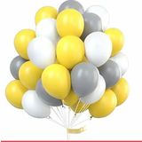 Deniz Party Store PASTEL SARI GRİ BEYAZ Balon Set 15 Adet
