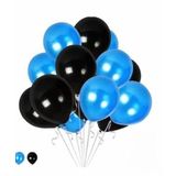 Deniz Party Store-PATRON BEBEK METALİK MAVİ SİYAH BALON 12 İNÇ 10 ADET