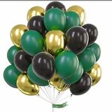 Deniz Party Store RAMAZAN KONSEPTLİ 5 ADET KROM GOLD 5 ADET SİYAH 5 ADET YEŞİL BALON TOPLAM 15 ADET 12 İNÇ