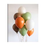 Deniz Party Store Retro Yanık turuncu deniz kumu küf yeşili kahverengi balon demeti 10 adet
