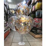 Deniz Party Store ROSE GOLD VE GOLD KARIŞIK KONFETİLİ ŞEFFAF BALON 12 İNÇ 8 ADET