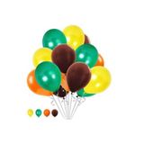 Deniz Party Store Safari Renklerinde 25 Adet 12 Inç Pastel Sarı Turuncu Yeşil Kahverengi Balon Set