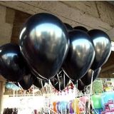 Deniz Party Store-SİYAH METALİK LATEX BALON 10 ADET