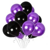 Deniz Party Store-WEDNESDAY METALİK MOR SİYAH BALON 12 İNÇ 10 ADET