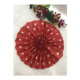 Deniz Party Store Yılbaşı Kırmızı Puanlı Karton Yelpaze Süs Dekor Süsü 30 cm 1 Adet