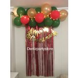 Deniz Party Store YILBAŞI MERRY CHRİSTMAS PERİ LEDLİ PERDELİ MİNİ ZİNCİR BALON SET