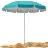 Deniz Plaj ve Balkon Şemsiyesi - Fiberglass Paslanmaz İskelet, Alüminyum Gövde, Canlı Renkler İç Dokumalı Kumaş Polyester ve Pamuklu 170 cm (Cırt Cırt Hediyeli) (TURKUAZ)