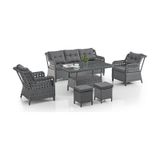 Deniz Rattan Puflu Bahçe Balkon Takımı 3+1+1 Antrasit