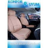 Deniz Tuning Citroen C-Elysee Lüx Deri 5'li Takım Royal Bej Oto Koltuk Kılıfı