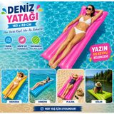 Deniz Yatağı, Şişme Deniz Yatağı, 183x69 cm, PVC, Sarı, Mavi, Pembe, Yeşil, Havuz ve Plaj için (TURUNCU)