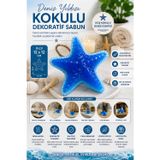 Deniz Yıldızı Dekoratif Kokulu Sabun Deniz Esintili Banyo Salon Ofis Dekoru 12X12 Cm Mavi Renk
