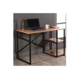 Denizahşapdizayn Kahverengi Ahşap Metal Çalışma Ofis Bilgisayar Laptop Masası