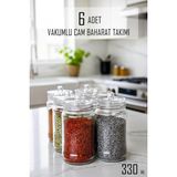 Denizcan Home 6 Adet Kulplu ve Vakum Kapaklı Cam Baharat Takımı - Çok Renkli - 1 Adet