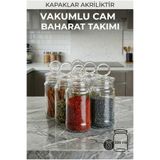 Denizcan Home 6 Adet Vakumlu Cam Baharat Takımı