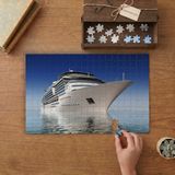 Denizde Büyük Kruvaziyer Gemisi Tasarımı 240 Parça Ahşap Puzzle Ahşap Kutuda MP04753