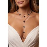 DENİZDENAL Y Kolye Çoklu Tarz 3lü Kolye Black Silver