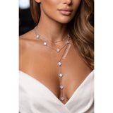 DENİZDENAL Y Kolye Çoklu Tarz 3lü Kolye White Silver