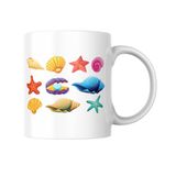 Denizkabuğu Baskılı Kupa Bardak Hediyelik Çay Kahve Kupası Coffee Mug