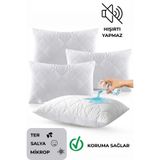Denizli Alez %100 Pamuklu Kapitoneli Yastık Koruyucu , Yastık Alezi (2 ADET)