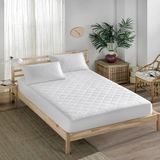 Denizli Alez Fitted Kapitone Yatak Koruyucu + Yastık Alezi (Takım) - 150 x 200 cm - Beyaz