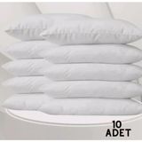 Denizli Çeyiz 10 Adet Pamuklu Beyaz Fermuarlı 50X70 cm Iç Yastık Kılıfı 10 Adet Yastık Iç Astar - 50 x 70