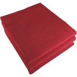 Denizli Çeyiz 3 Adet Saç Boyası Tutmayan Mikrofiber El-Yüz-Kuaför-Spor-Havlusu - Kırmızı - 50 x 90 cm