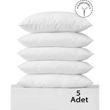 Denizli Çeyiz 5 Adet 50 x 70 Pamuklu Beyaz Iç Yastık Kılıfı Fermuarlı - 50 x 70 cm