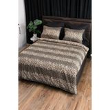 Denizli Çeyiz Çift Kişilik Nevresim Takımı Leopar (Çarşafı Lastikli) - 200 x 240 cm - Bej