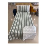DENİZLİ ÇEYİZ Çift Taraflı Tek Kişilik Kapitone Yatak Örtüsü Takımı Yeşil 160 x 235