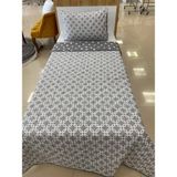 Denizli Çeyiz Çift Taraflı Tek Kişilik Kapitone Yatak Örtüsü Takımı Zincir Yıldız Gri - 160 x 235 cm