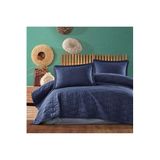 DENİZLİ ÇEYİZ Clasy Çift Kişilik Kapitone Yatak Örtüsü Takımı Lorna V2 Lacivert Lacivert 260 x 240