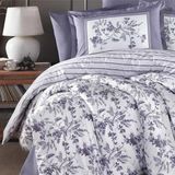 Denizli Çeyiz Clasy Tek Kişilik 4 Mevsim Kapitone Nevresim Seti Montera Lila - 180 x 230 cm