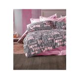 DENİZLİ ÇEYİZ Tek Kişilik Çocuk Nevresim Takımı Love Pembe