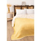 Denizli Concept 4 Kat Müslin Ipliği Boyalı Yatak Örtüsü Sarı 230x250 - 230 x 250 cm