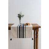 Denizli Concept Lacivert Çizgili Runner 50x150 - Tereza Renkli Püsküllü Runner Model - Masa/sofra Dekor