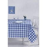 Denizli Concept Mavi Kareli Masa Örtüsü - Retro Tarz Piknik Ve Bahçe Kullanımı Için Örtüler - 160x160 Cm